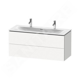 Duravit L-Cube - Meuble sous lavabo 550x1220x481 mm, 2 tiroirs, blanc mat LC630901818