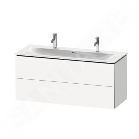 Duravit L-Cube - Meuble sous lavabo 550x1220x481 mm, 2 tiroirs, blanc mat LC630901818