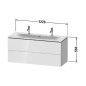 Duravit L-Cube - Meuble sous lavabo 550x1220x481 mm, 2 tiroirs, blanc mat LC630901818 Duravit L-Cube - Meuble sous lavabo 550x1220x481 mm, 2 tiroirs, blanc mat LC630901818
