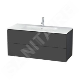 Duravit L-Cube - Meuble sous lavabo 550x1220x481 mm, 2 tiroirs, graphite mat LC624304949