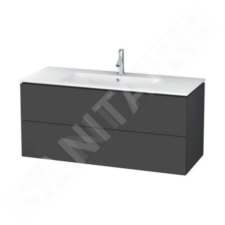 Duravit L-Cube - Meuble sous lavabo 550x1220x481 mm, 2 tiroirs, graphite mat LC624304949