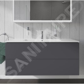 Duravit L-Cube - Meuble sous lavabo 550x1220x481 mm, 2 tiroirs, graphite mat LC624304949