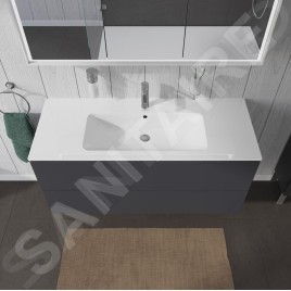 Duravit L-Cube - Meuble sous lavabo 550x1220x481 mm, 2 tiroirs, graphite mat LC624304949