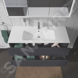 Duravit L-Cube - Meuble sous lavabo 550x1220x481 mm, 2 tiroirs, graphite mat LC624304949