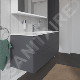Duravit L-Cube - Meuble sous lavabo 550x1220x481 mm, 2 tiroirs, graphite mat LC624304949