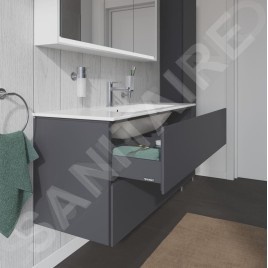 Duravit L-Cube - Meuble sous lavabo 550x1220x481 mm, 2 tiroirs, graphite mat LC624304949