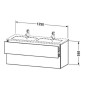 Duravit L-Cube - Meuble sous lavabo 550x1290x481 mm, 2 tiroirs, blanc mat LC625801818 Duravit L-Cube - Meuble sous lavabo 550x1290x481 mm, 2 tiroirs, blanc mat LC625801818