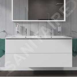 Duravit L-Cube - Meuble sous lavabo 550x1290x481 mm, 2 tiroirs, blanc mat LC625801818