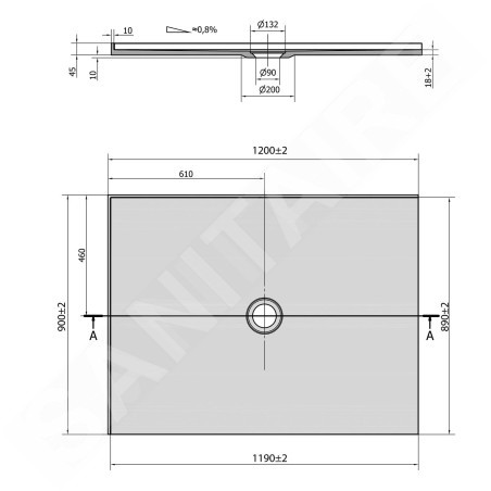 Polysan Receveurs de douche - Receveur de douche Mirai 1200x900 mm, gauche, marbre coulé, blanc 73179