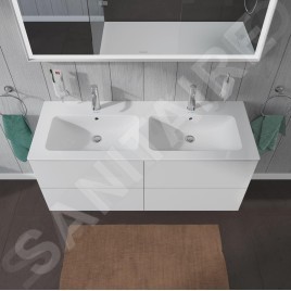 Duravit L-Cube - Meuble sous lavabo 550x1290x481 mm, 4 tiroirs, blanc mat LC625901818