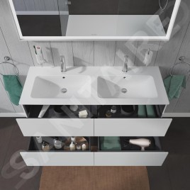 Duravit L-Cube - Meuble sous lavabo 550x1290x481 mm, 4 tiroirs, blanc mat LC625901818