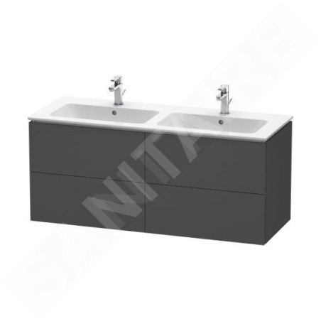 Duravit L-Cube - Meuble sous lavabo 550x1290x481 mm, 4 tiroirs, graphite mat LC625904949