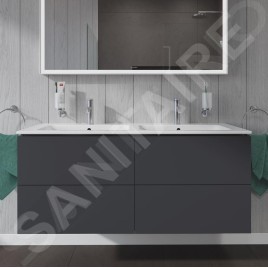 Duravit L-Cube - Meuble sous lavabo 550x1290x481 mm, 4 tiroirs, graphite mat LC625904949