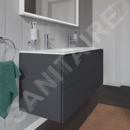 Duravit L-Cube - Meuble sous lavabo 550x1290x481 mm, 4 tiroirs, graphite mat LC625904949