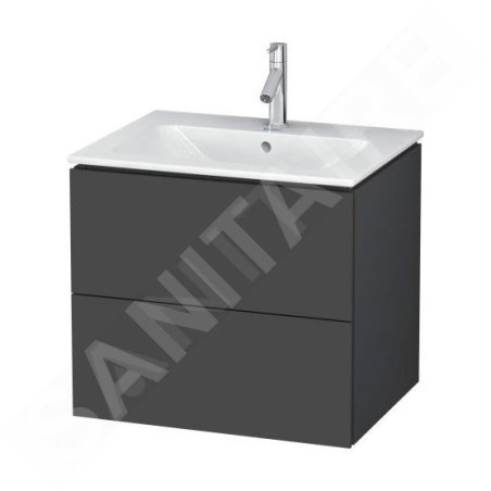 Duravit L-Cube - Meuble sous lavabo 550x620x481 mm, 2 tiroirs, graphite mat LC624004949