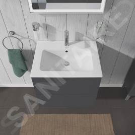 Duravit L-Cube - Meuble sous lavabo 550x620x481 mm, 2 tiroirs, graphite mat LC624004949
