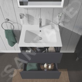 Duravit L-Cube - Meuble sous lavabo 550x620x481 mm, 2 tiroirs, graphite mat LC624004949