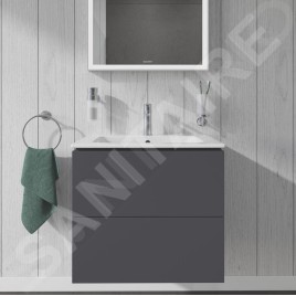 Duravit L-Cube - Meuble sous lavabo 550x620x481 mm, 2 tiroirs, graphite mat LC624004949