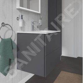 Duravit L-Cube - Meuble sous lavabo 550x620x481 mm, 2 tiroirs, graphite mat LC624004949