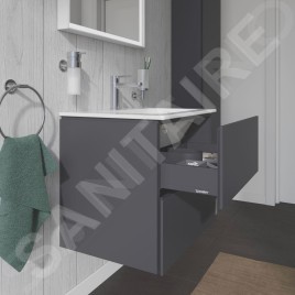 Duravit L-Cube - Meuble sous lavabo 550x620x481 mm, 2 tiroirs, graphite mat LC624004949