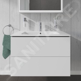 Duravit L-Cube - Meuble sous lavabo 550x820x481 mm, 2 tiroirs, blanc mat LC624101818