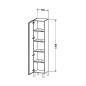 Duravit L-Cube - Armoire haute 1760x400x363 mm, charnière à gauche, blanc mat LC1180L1818