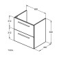 Ideal Standard i.Life A - Meuble sous lavabo, 600x440x630 mm, 2 tiroirs, blanc mat T5255DU Ideal Standard i.Life A - Meuble sous lavabo, 600x440x630 mm, 2 tiroirs, blanc mat T5255DU