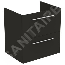 Ideal Standard i.Life A - Meuble sous lavabo, 600x440x630 mm, 2 tiroirs, gris mat carbon T5255NV