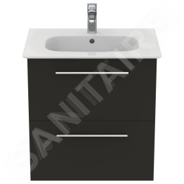 Ideal Standard i.Life A - Meuble sous lavabo, 600x440x630 mm, 2 tiroirs, gris mat carbon T5255NV