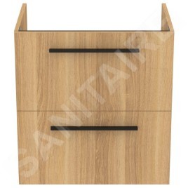 Ideal Standard i.Life A - Meuble sous lavabo, 600x440x630 mm, 2 tiroirs, chêne T5255NX