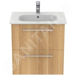 Ideal Standard i.Life A - Meuble sous lavabo, 600x440x630 mm, 2 tiroirs, chêne T5255NX