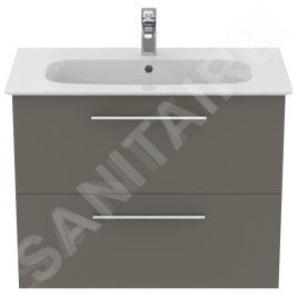 Ideal Standard i.Life A - Meuble sous lavabo, 800x440x630 mm, 2 tiroirs, quartz gris mat T5256NG