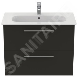 Ideal Standard i.Life A - Meuble sous lavabo, 800x440x630 mm, 2 tiroirs, gris mat carbon T5256NV