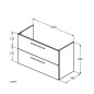 Ideal Standard i.Life A - Meuble sous lavabo, 1000x440x630 mm, 2 tiroirs, quartz gris mat T5257NG Ideal Standard i.Life A - Meuble sous lavabo, 1000x440x630 mm, 2 tiroirs, quartz gris mat T5257NG