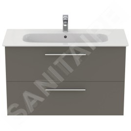 Ideal Standard i.Life A - Meuble sous lavabo, 1000x440x630 mm, 2 tiroirs, quartz gris mat T5257NG