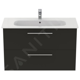 Ideal Standard i.Life A - Meuble sous lavabo, 1000x440x630 mm, 2 tiroirs, gris mat carbon T5257NV