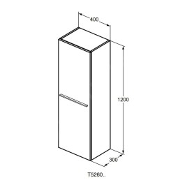 Ideal Standard i.Life A - Armoire haute 400x300x1200 mm, 1 porte G / D, sable mat T5261NF