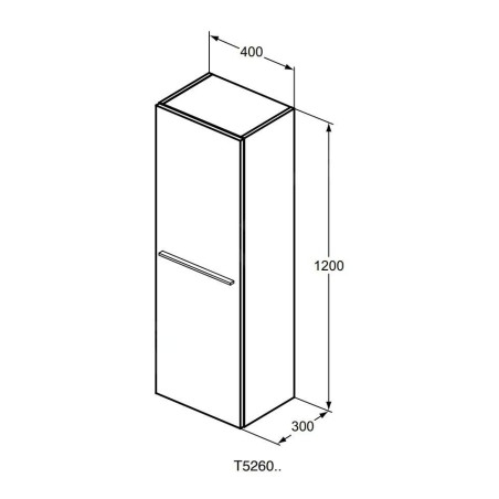 Ideal Standard i.Life A - Armoire haute 400x300x1200 mm, 1 porte G / D, sable mat T5261NF