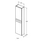 Ideal Standard i.Life S - Armoire haute 400x210x1600 mm, 2 portes G / D, blanc mat T5288DU