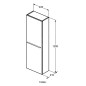 Ideal Standard i.Life S - Armoire haute 400x210x1200 mm, 1 porte G / D, gris mat carbon T5289NV