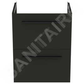Ideal Standard i.Life S - Meuble sous lavabo, 500x375x630 mm, 2 tiroirs, gris mat carbon T5291NV