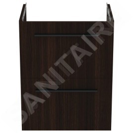 Ideal Standard i.Life S - Meuble sous lavabo, 500x375x630 mm, 2 tiroirs, chêne à café T5291NW