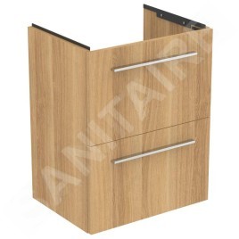 Ideal Standard i.Life S - Meuble sous lavabo, 500x375x630 mm, 2 tiroirs, chêne T5291NX