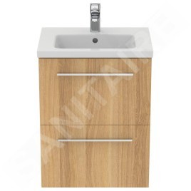 Ideal Standard i.Life S - Meuble sous lavabo, 500x375x630 mm, 2 tiroirs, chêne T5291NX
