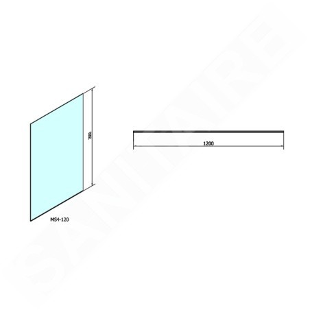 Polysan Modular Shower - Paroi de douche Walk-In, 1200 mm, verre clair MS4-120