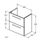 Ideal Standard i.Life S - Meuble sous lavabo, 600x375x630 mm, 2 tiroirs, sable mat T5293NF Ideal Standard i.Life S - Meuble sous lavabo, 600x375x630 mm, 2 tiroirs, sable mat T5293NF