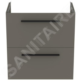 Ideal Standard i.Life S - Meuble sous lavabo, 600x375x630 mm, 2 tiroirs, quartz gris mat T5293NG
