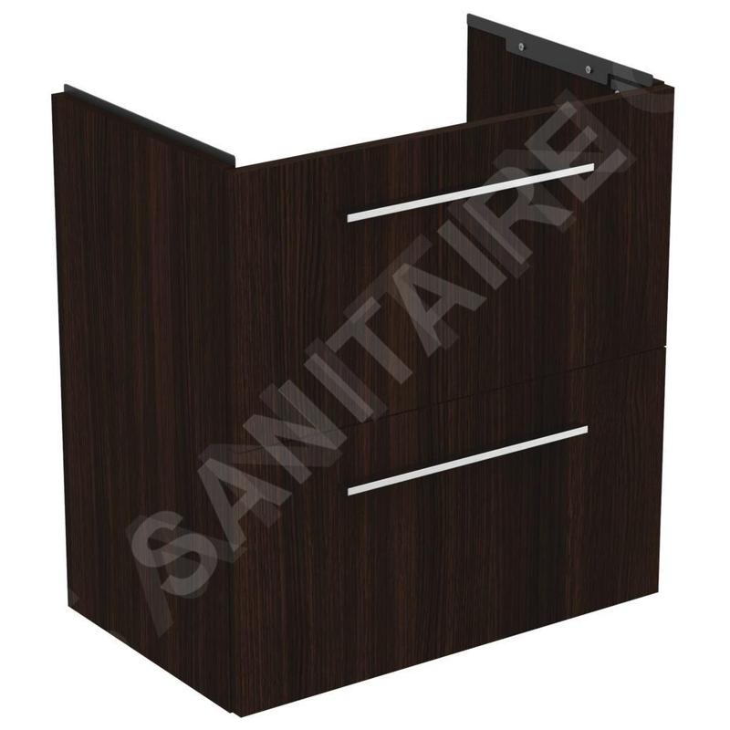 Ideal Standard i.Life S - Meuble sous lavabo, 600x375x630 mm, 2 tiroirs, chêne à café T5293NW