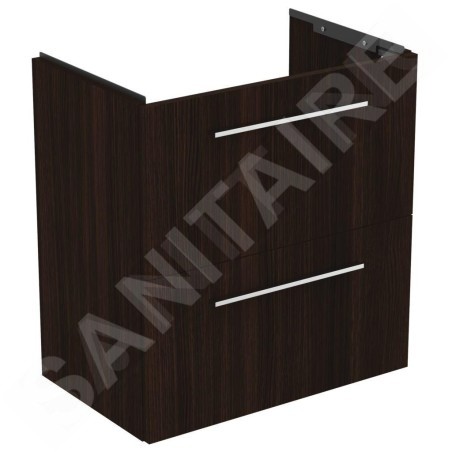Ideal Standard i.Life S - Meuble sous lavabo, 600x375x630 mm, 2 tiroirs, chêne à café T5293NW