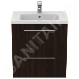 Ideal Standard i.Life S - Meuble sous lavabo, 600x375x630 mm, 2 tiroirs, chêne à café T5293NW